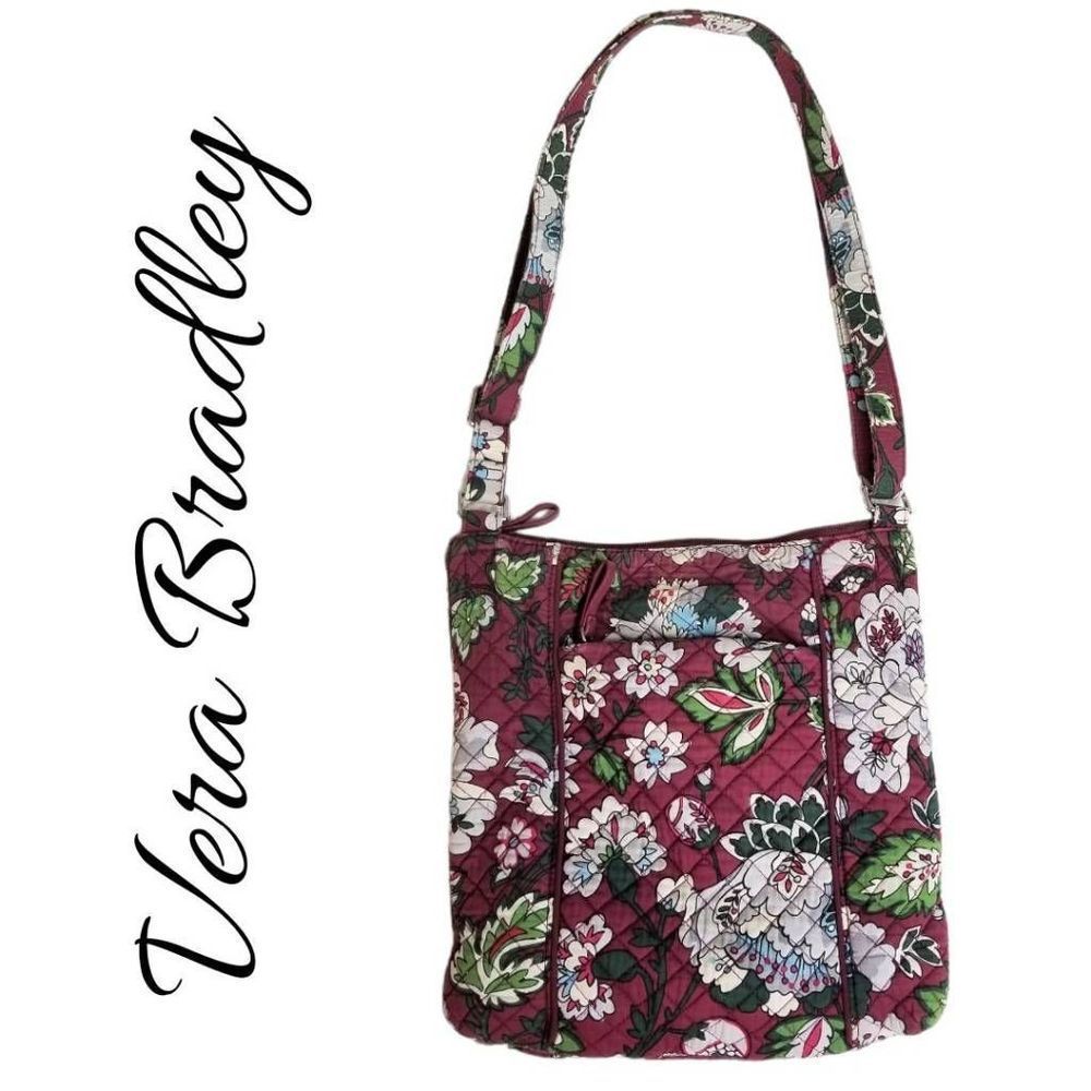 Vera Bradley Vintage Burgundy Hipster Medium Crossbody Shoulder Bag